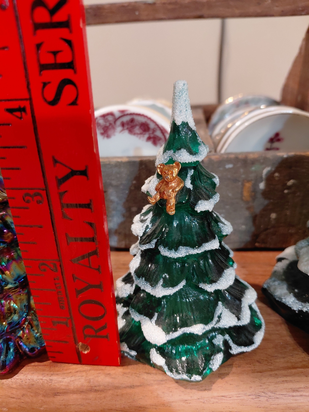 Fenton Green Glass Christmas Tree